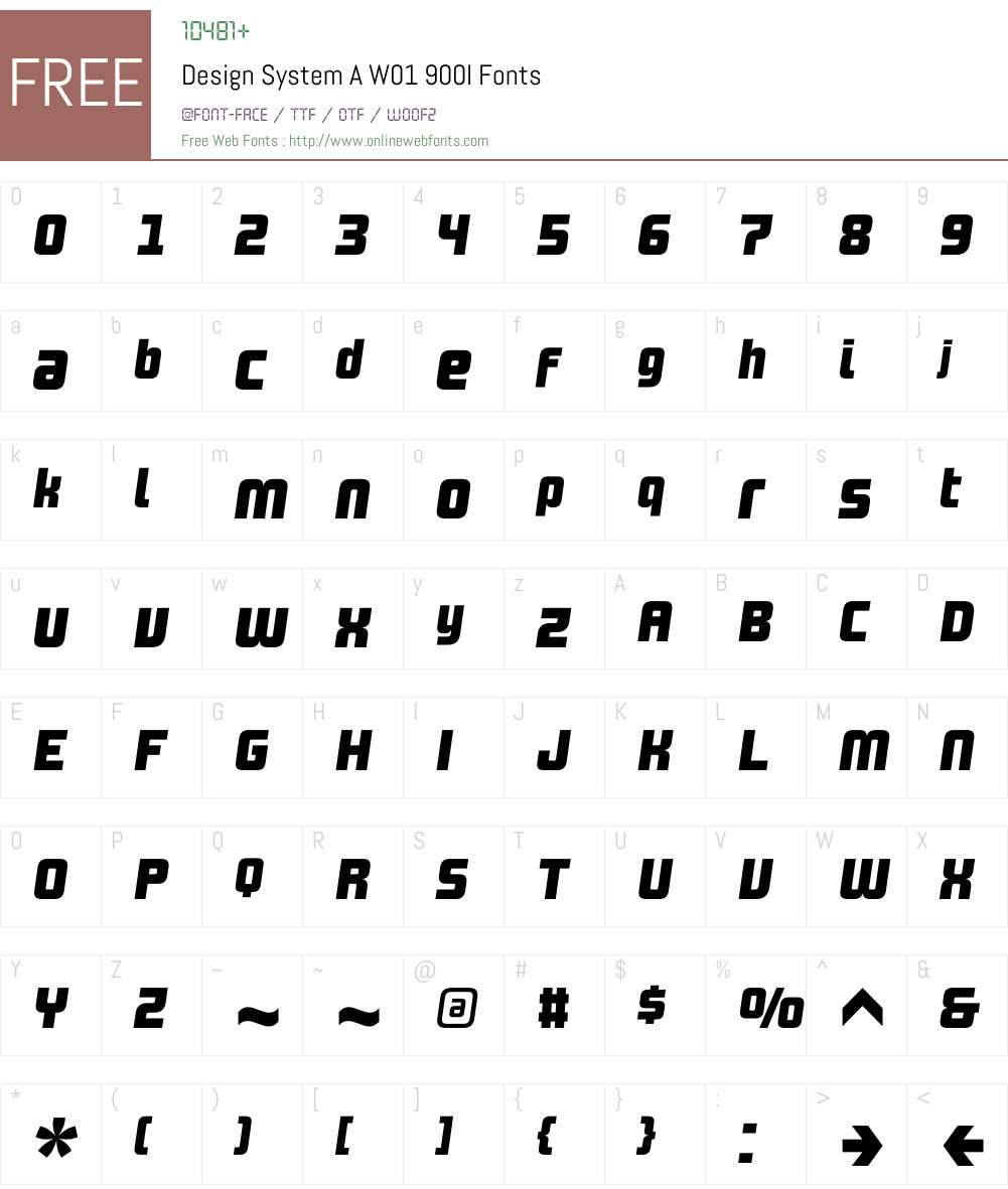 DesignSystemAW01-900I Font Screenshots