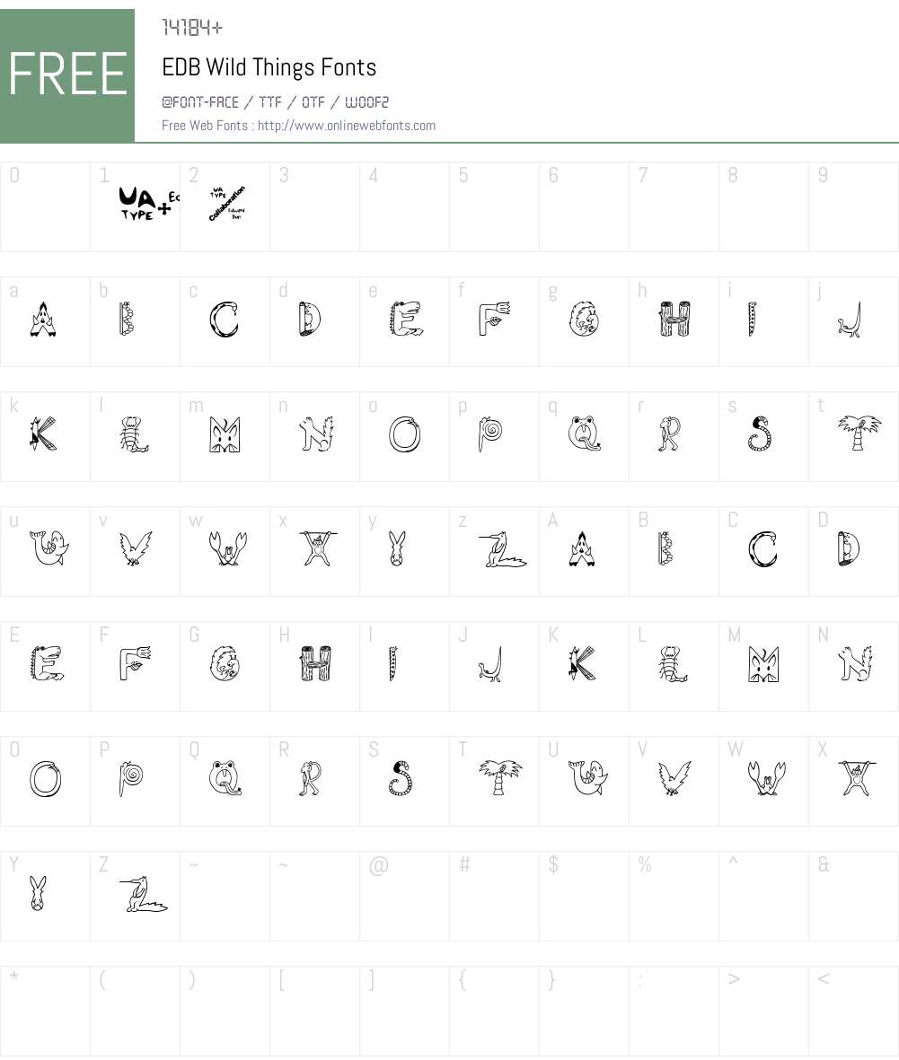 EDB Wild Things Font Screenshots