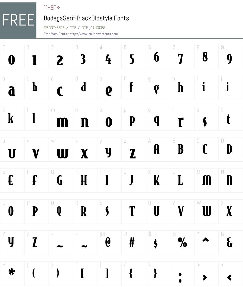 BodegaSerif Font Screenshots