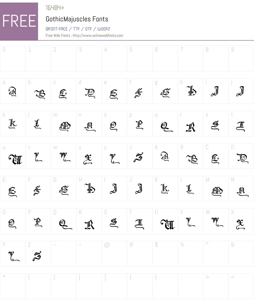GothicMajuscles Font Screenshots