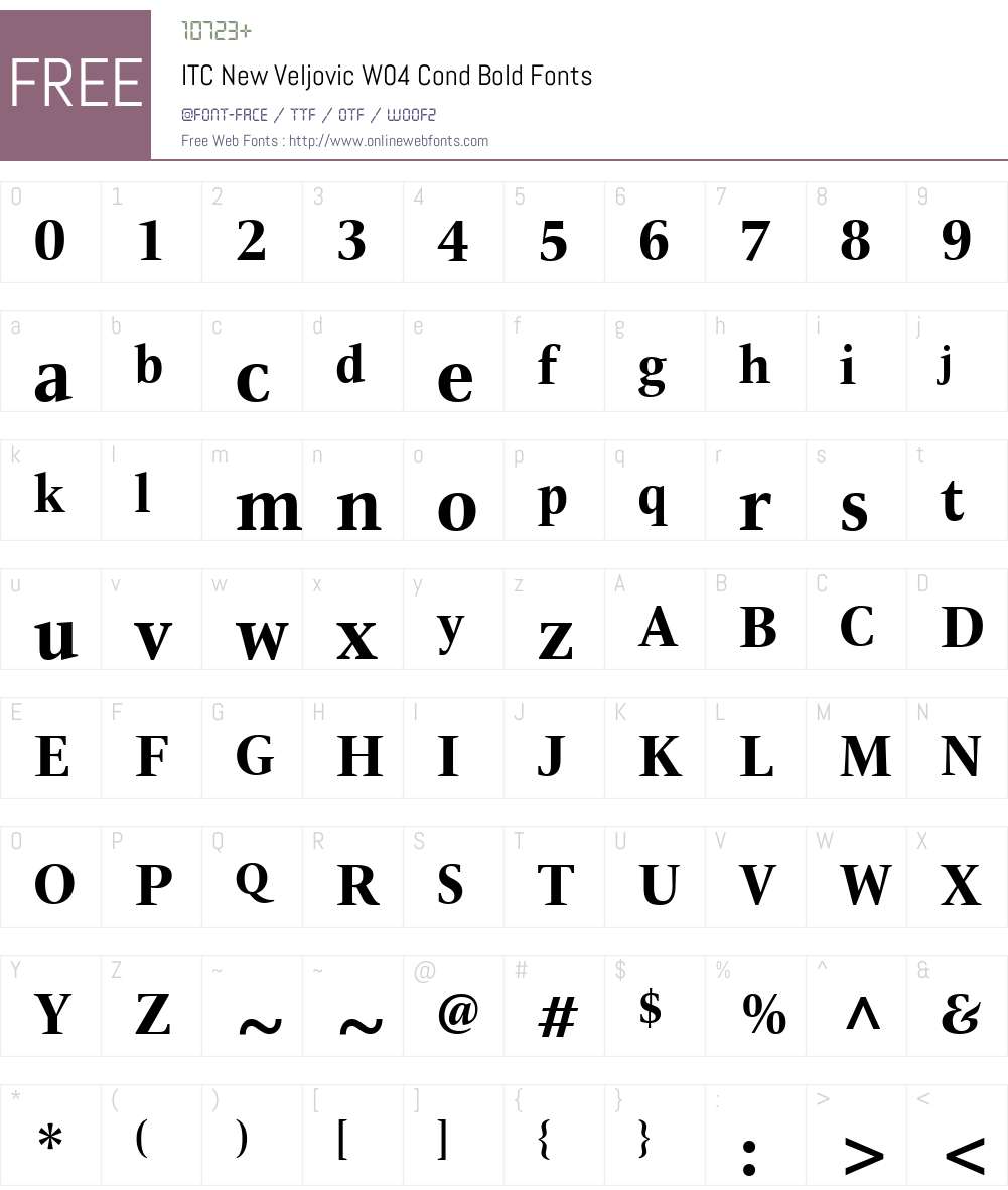 ITC New Veljovic Font Screenshots