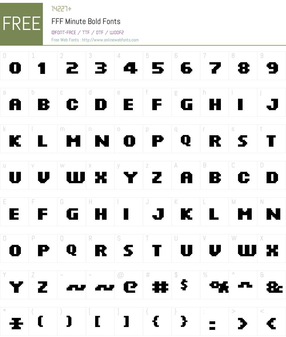 FFF Minute Bold Font Screenshots