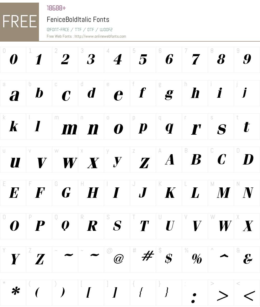 Fenice Font Screenshots