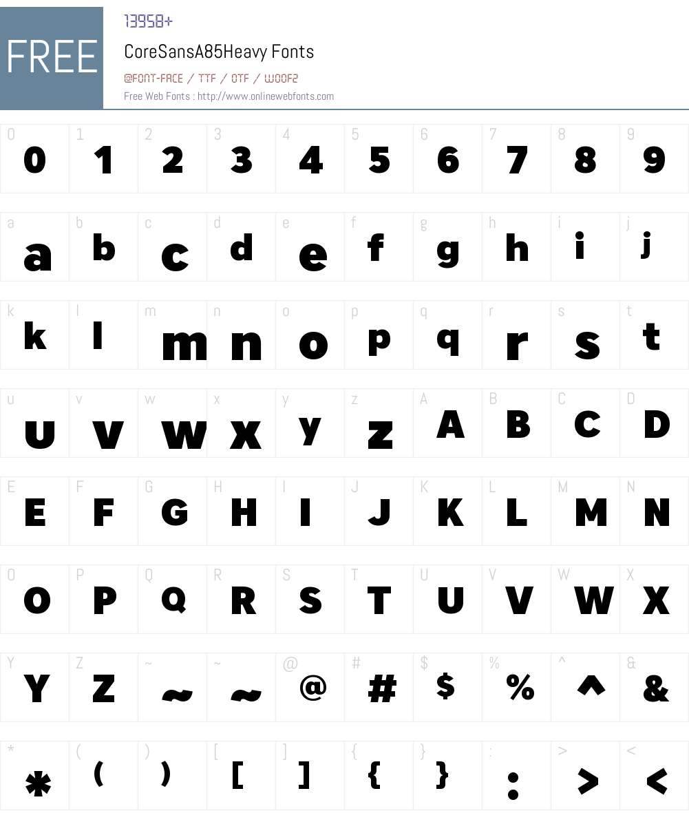 Core Sans A 85 Heavy Font Screenshots