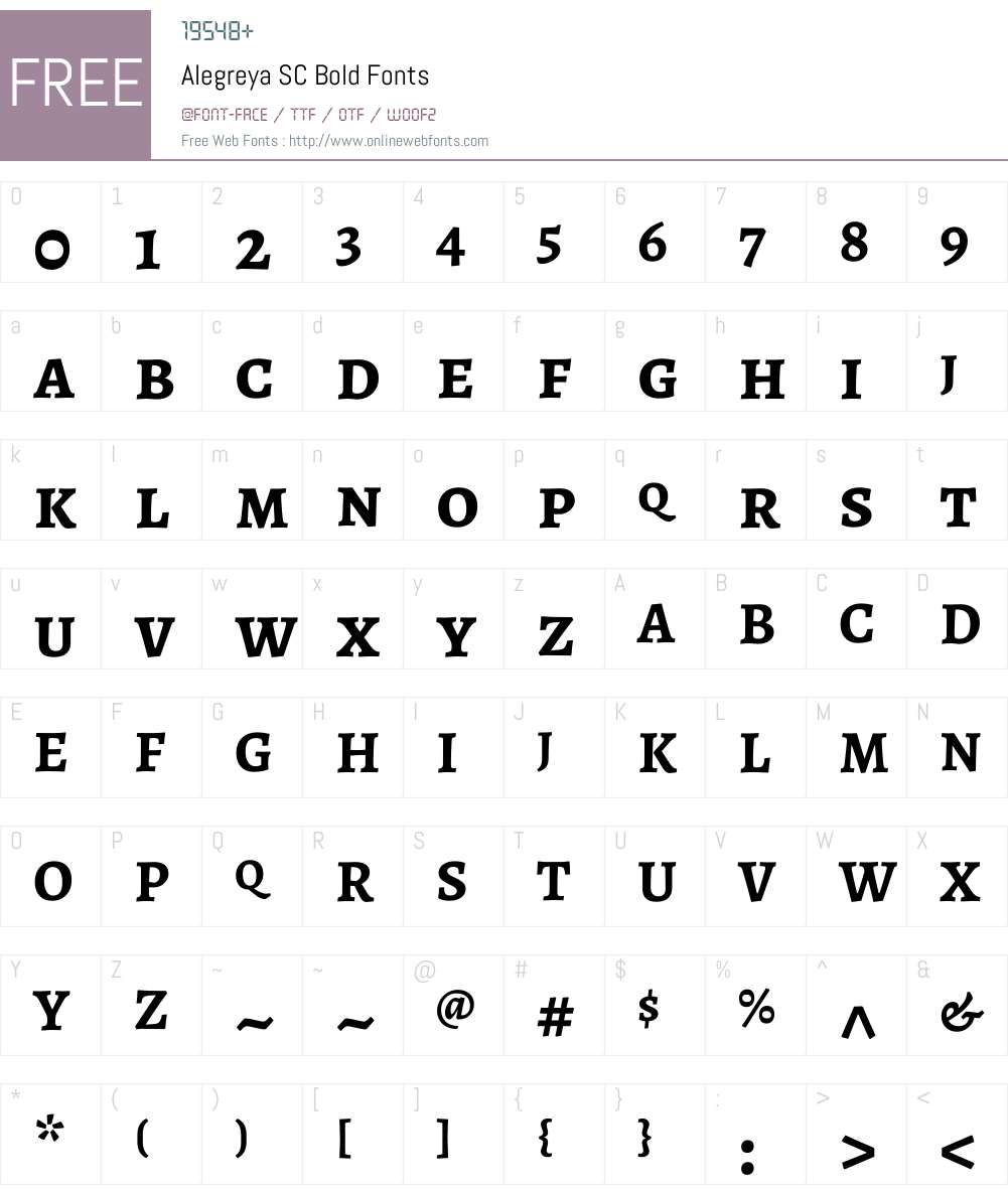 Alegreya SC Font Screenshots
