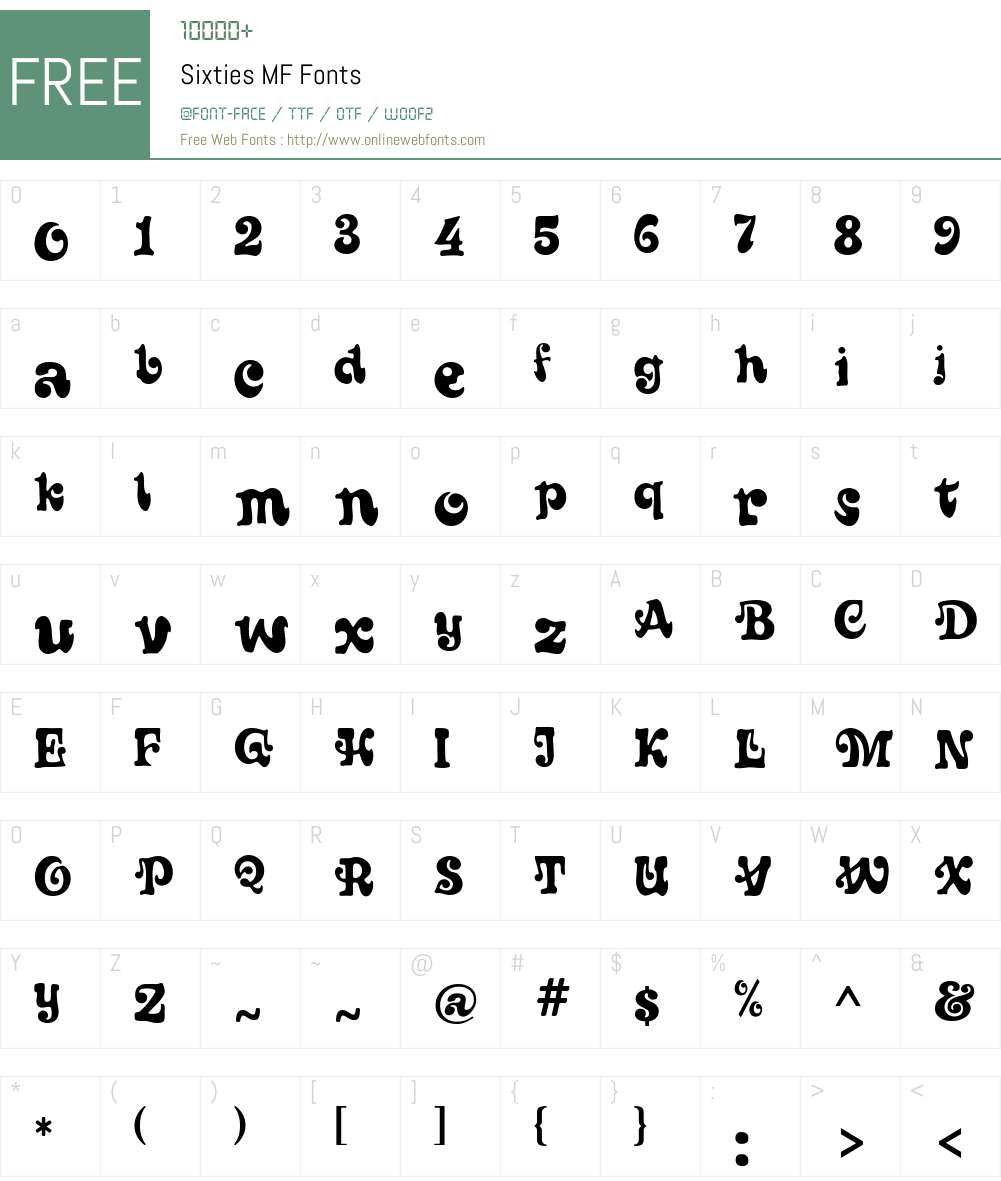 Sixties MF Font Screenshots
