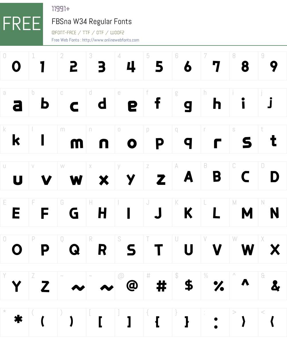 FBSnaW34-Regular Font Screenshots