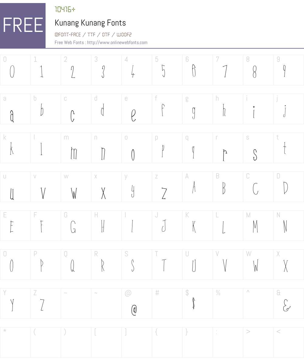 Kunang Kunang Font Screenshots