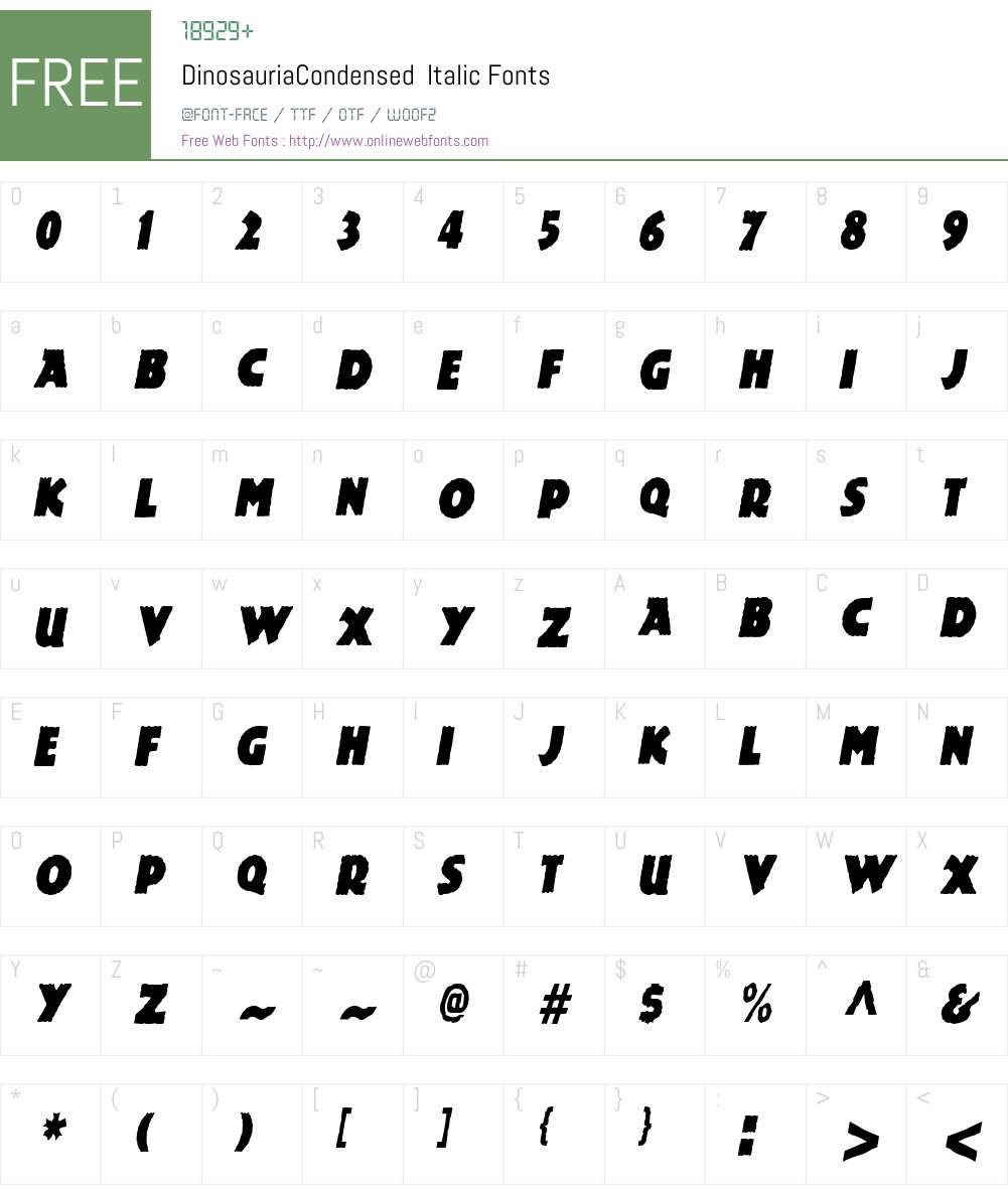 DinosauriaCondensed Font Screenshots