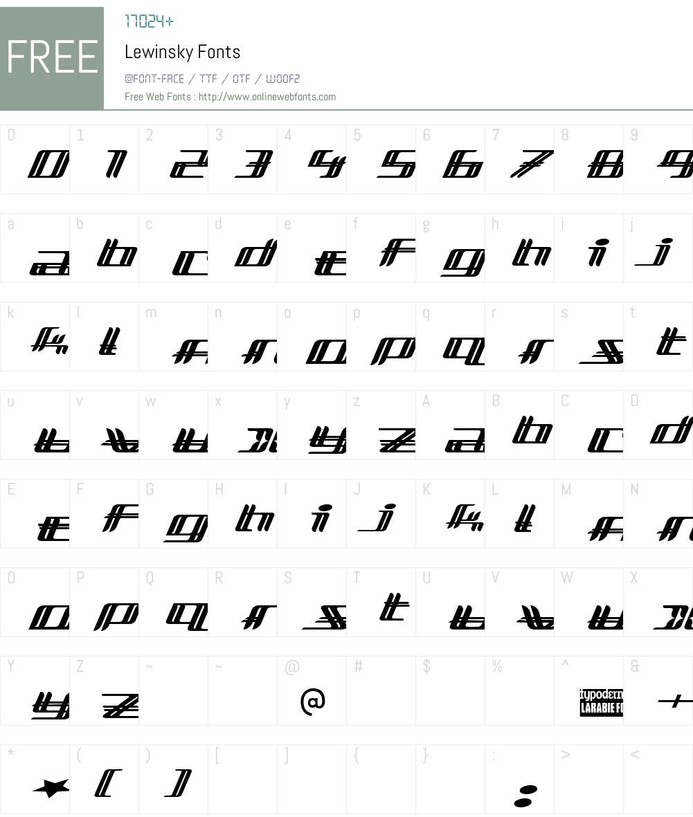 Lewinsky Font Screenshots