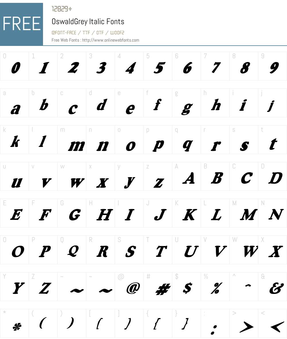 OswaldGrey Font Screenshots