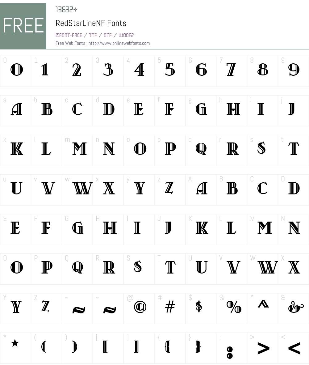 RedStarLineNF Font Screenshots