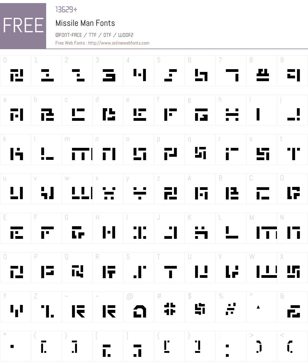 Missile Man Font Screenshots