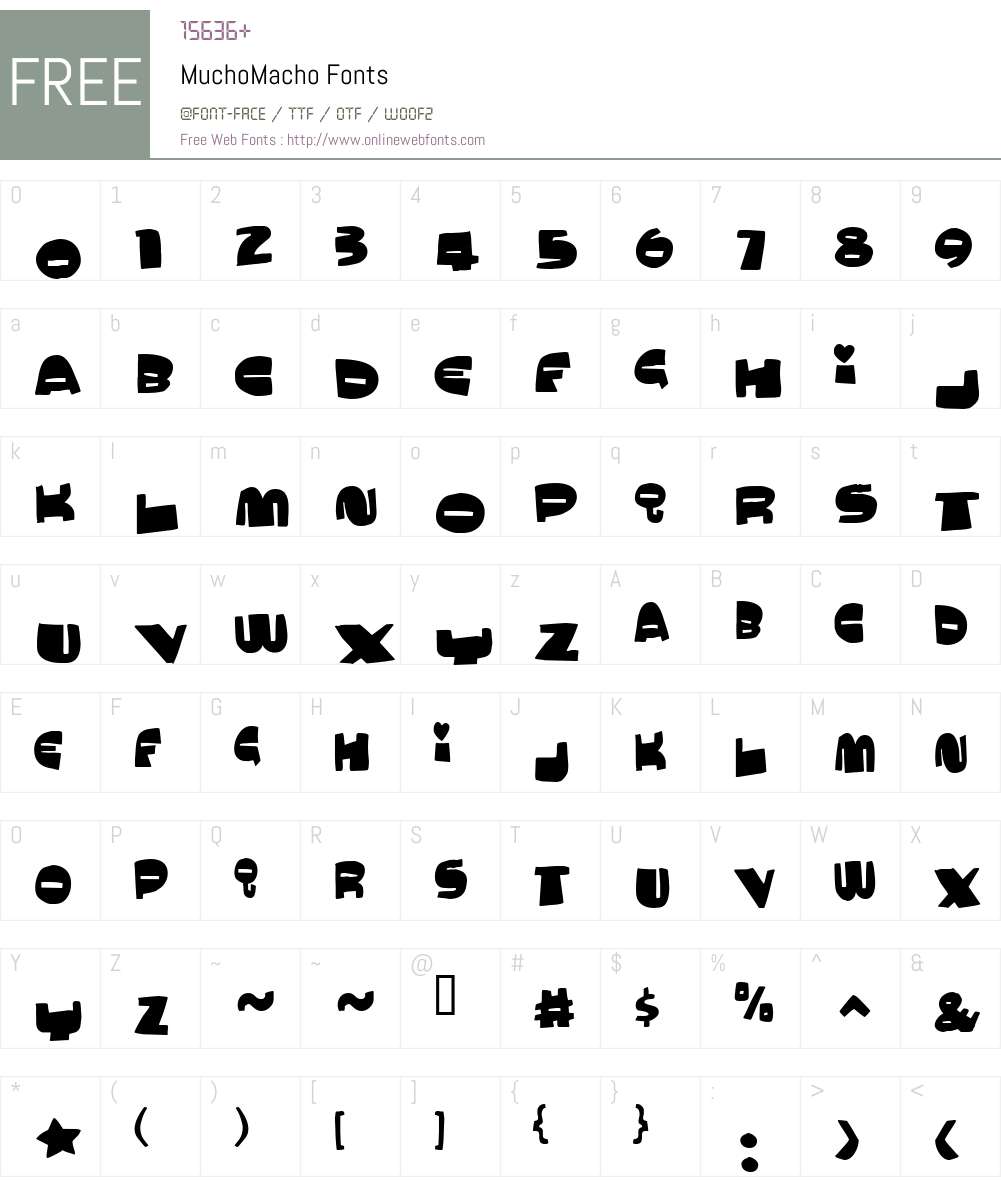 MuchoMacho Font Screenshots