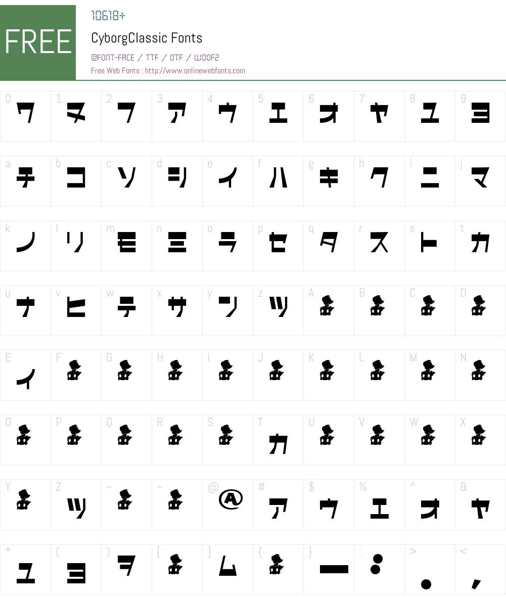 CyborgClassic Font Screenshots