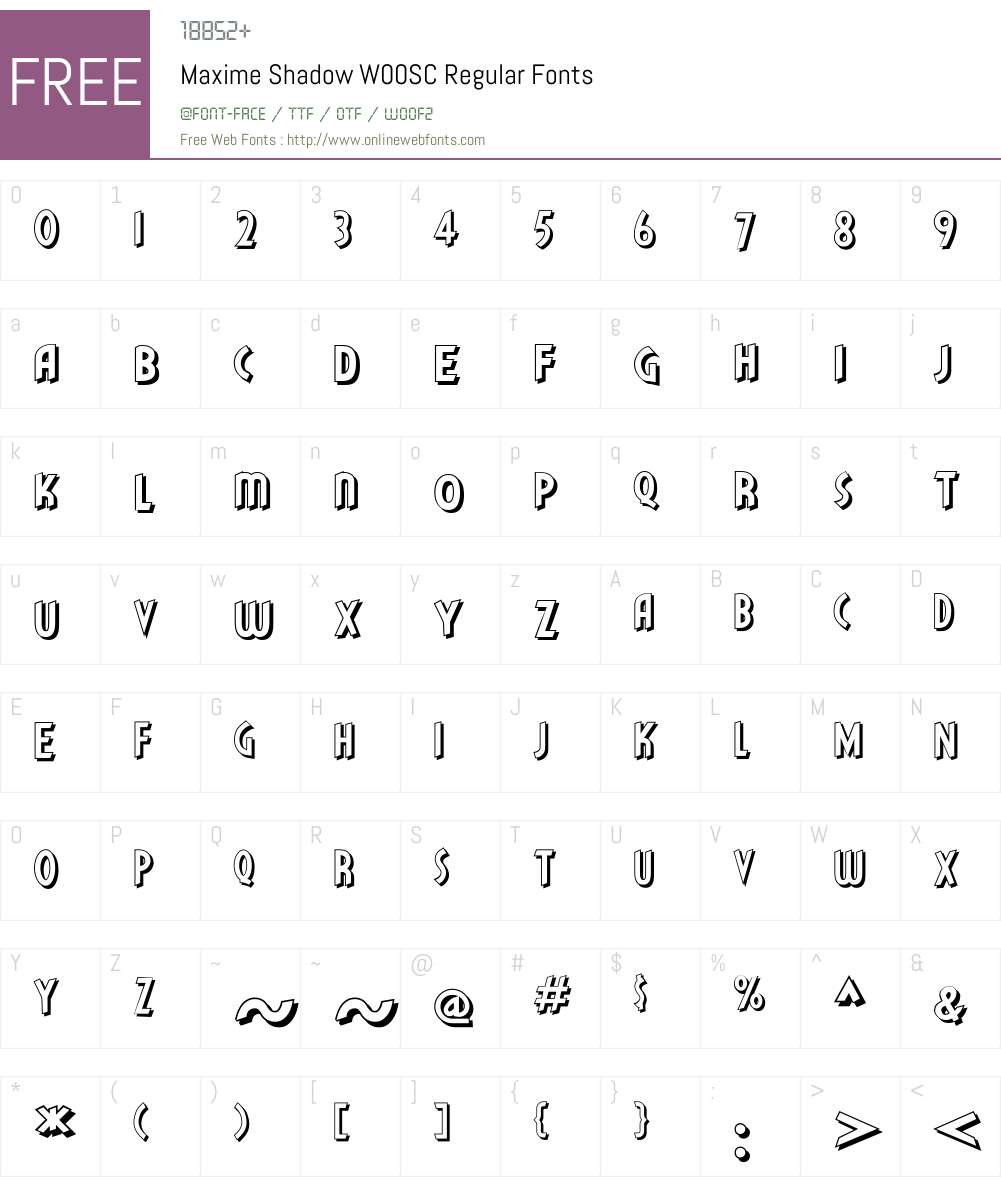 MaximeShadowW00SC-Regular Font Screenshots