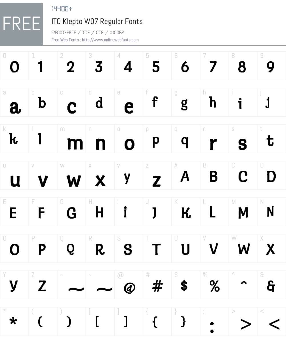 ITC Klepto Font Screenshots