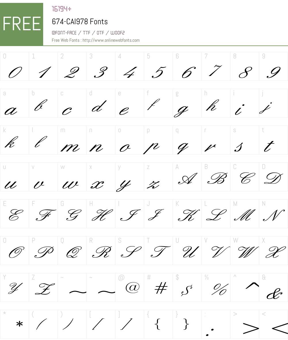 674-CAI978 Font Screenshots