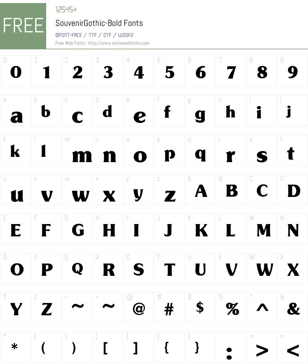 SouvenirGothic Font Screenshots