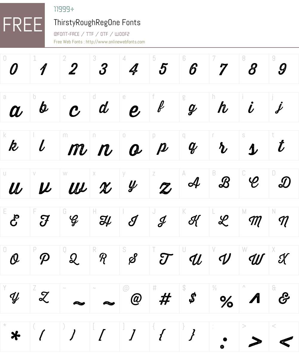 Thirsty Rough Reg One Font Screenshots
