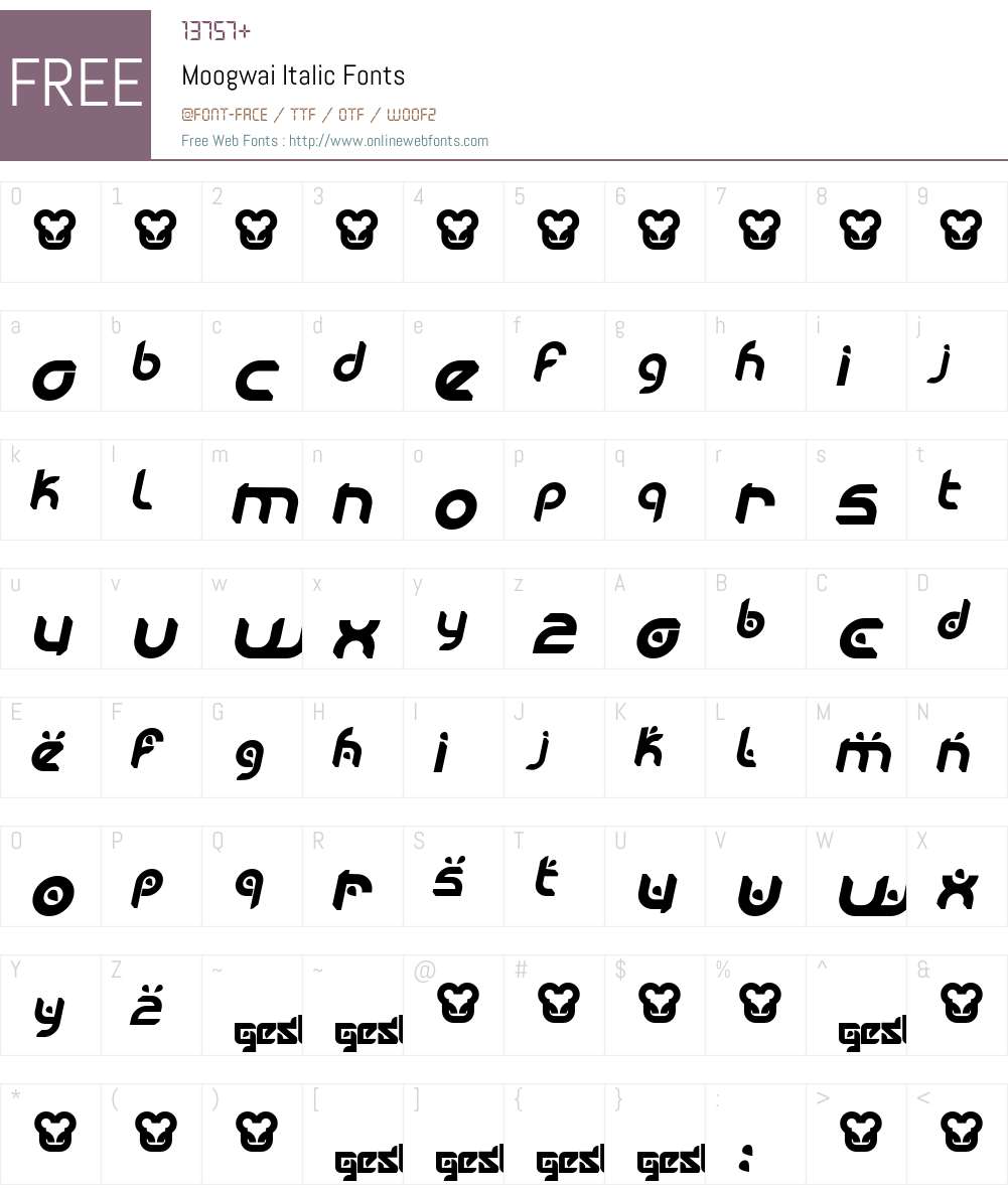 Moogwai Font Screenshots