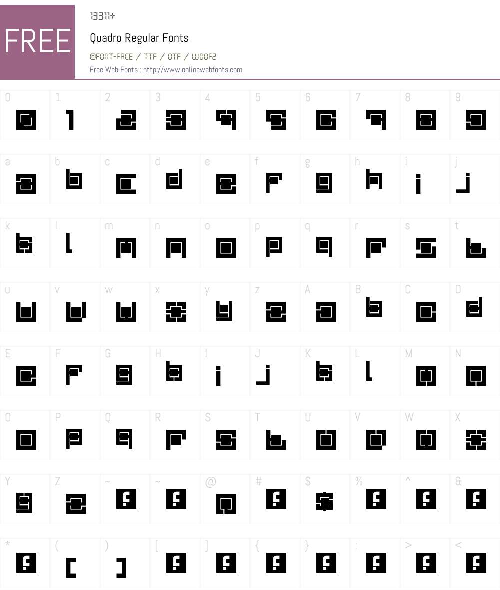 Quadro Font Screenshots