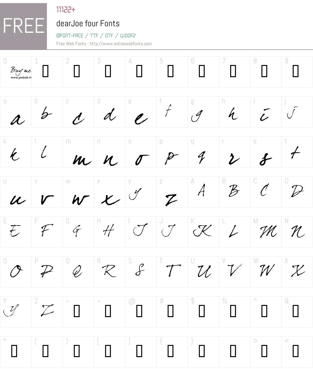 dearJoe four Font Screenshots