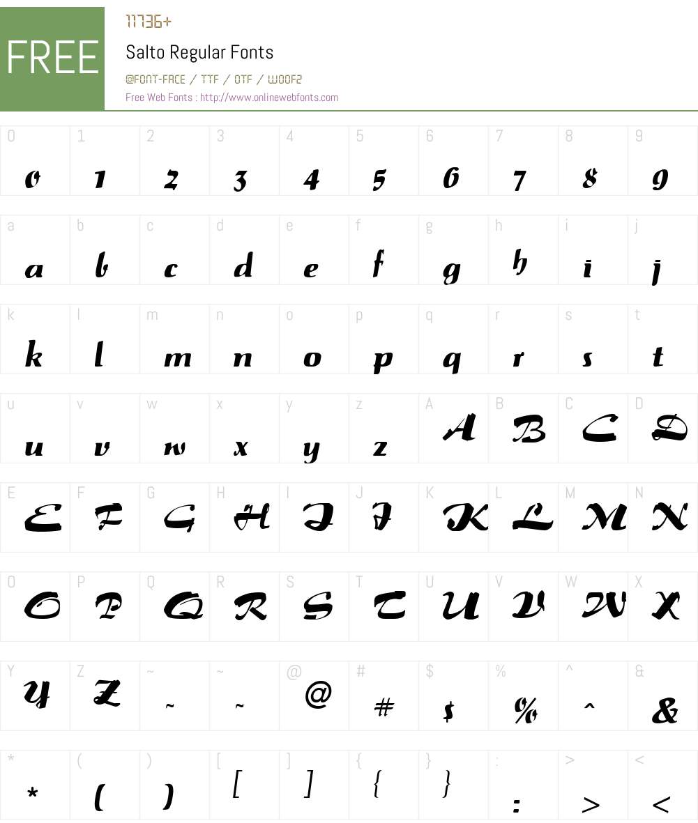 Salto Font Screenshots