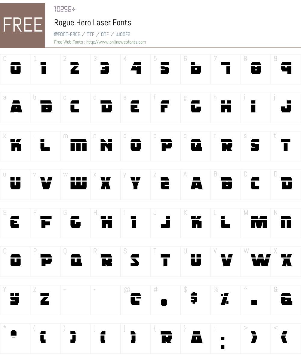 Rogue Hero Laser Font Screenshots