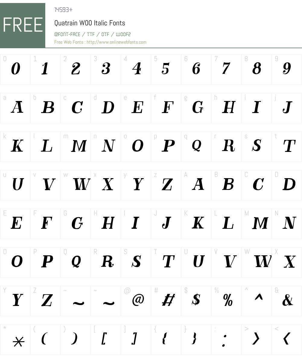 QuatrainW00-Italic Font Screenshots