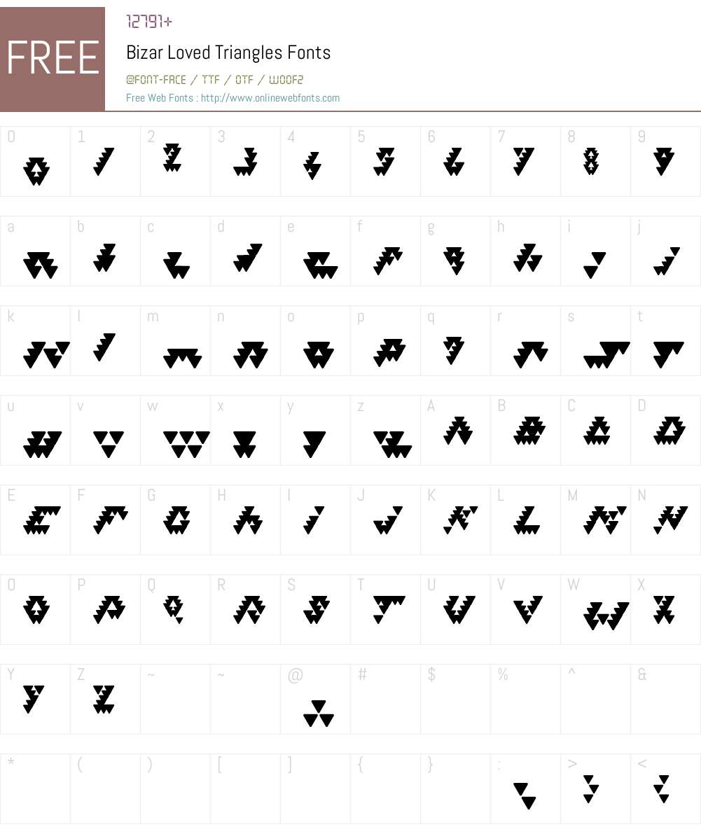 Bizar Loved Triangles Font Screenshots