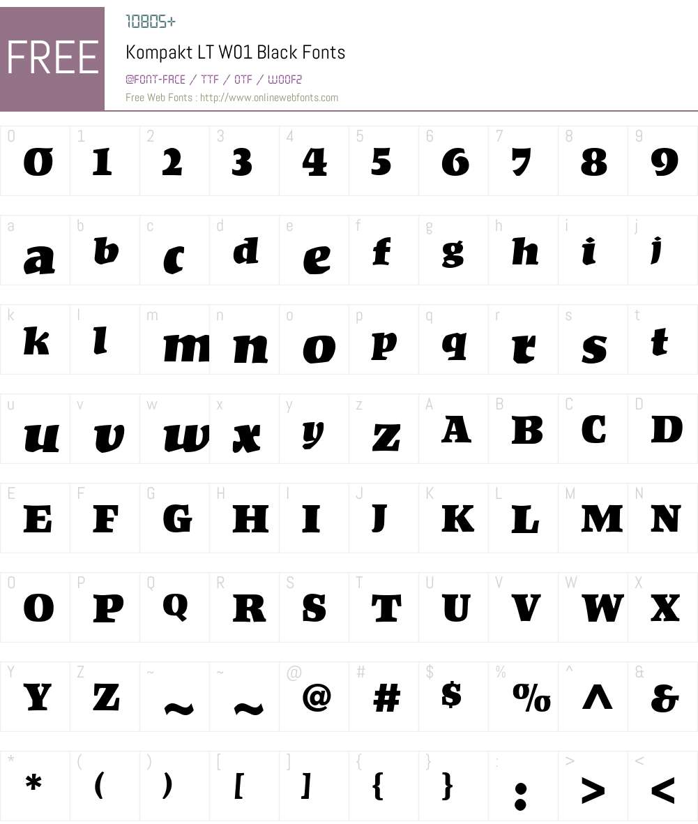 KompaktLTW01-Black Font Screenshots