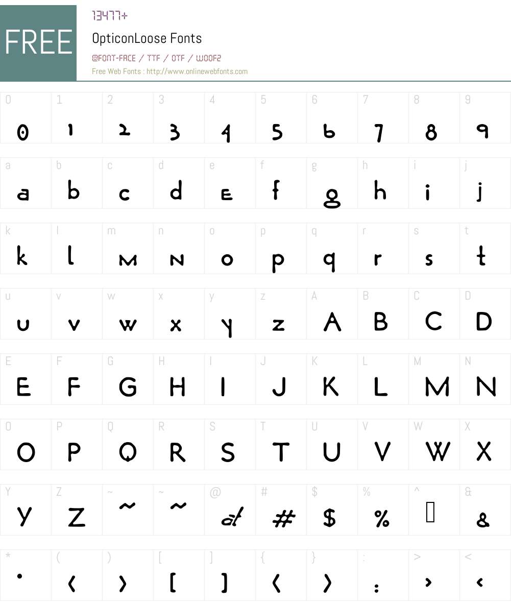 OpticonLoose Font Screenshots