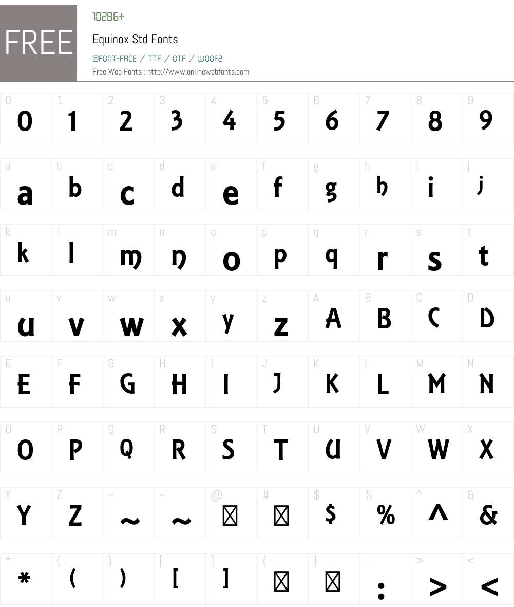 Equinox Std Font Screenshots