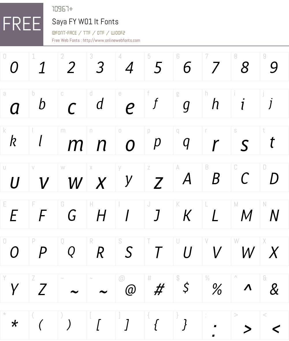 SayaFYW01-It Font Screenshots
