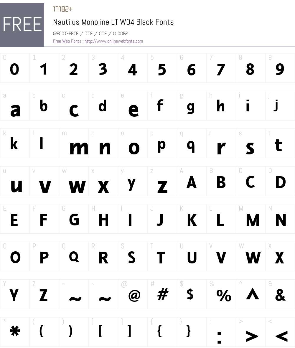 Nautilus Monoline Font Screenshots