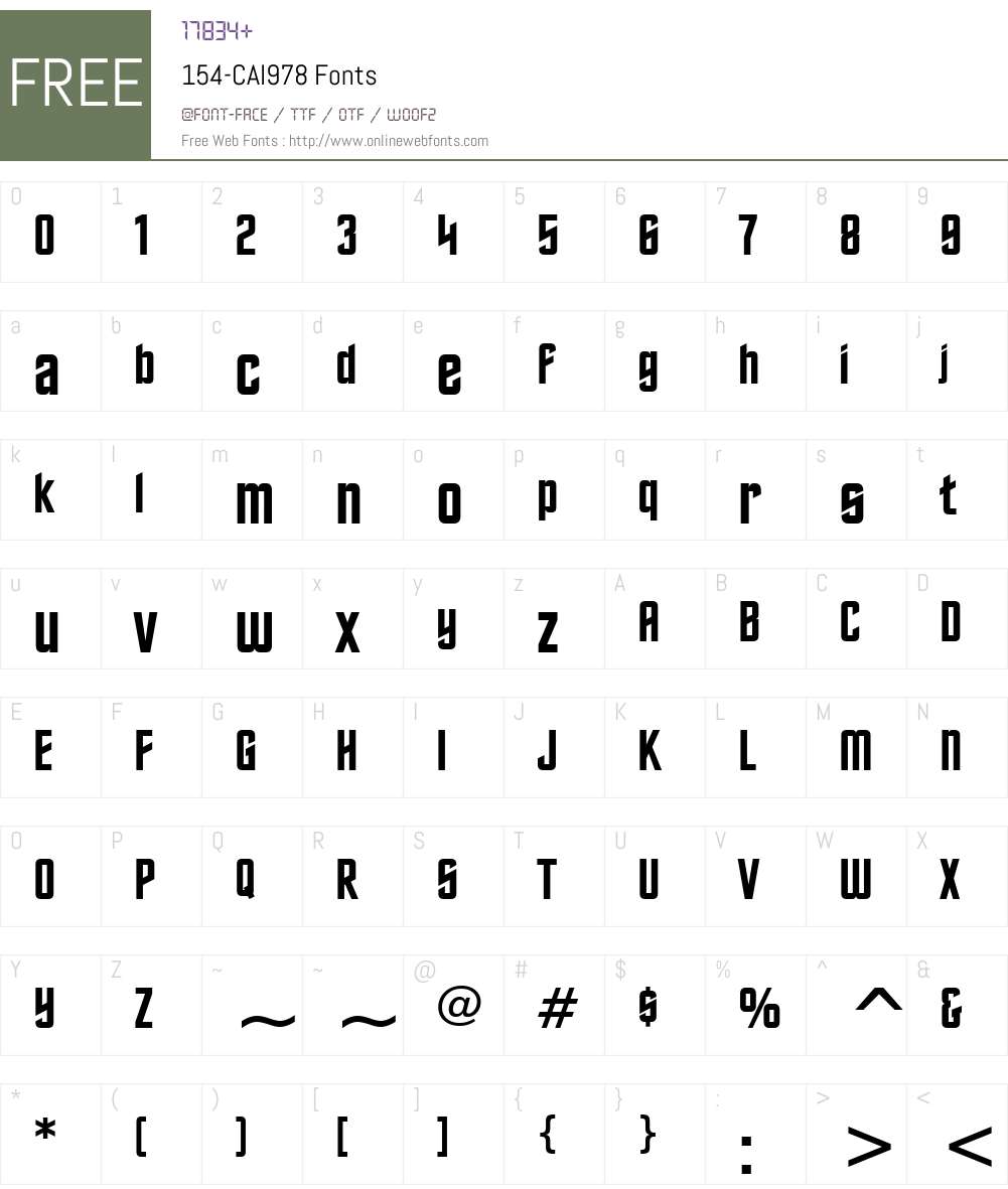 154-CAI978 Font Screenshots