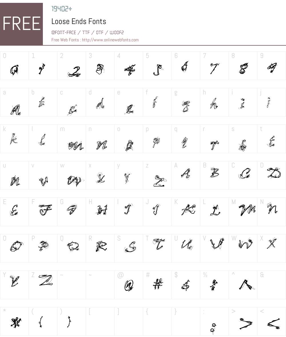 Loose Ends Font Screenshots