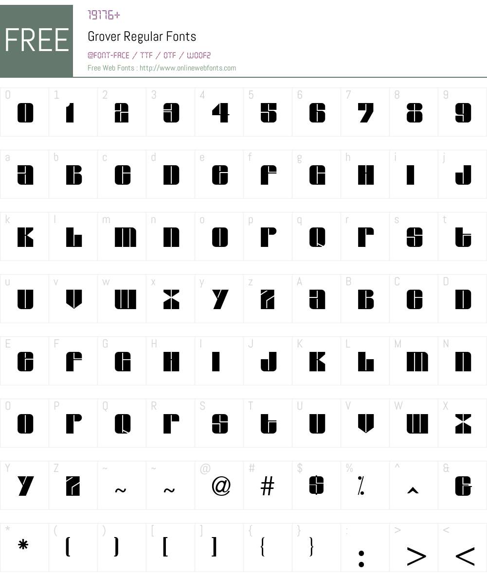 Grover Font Screenshots