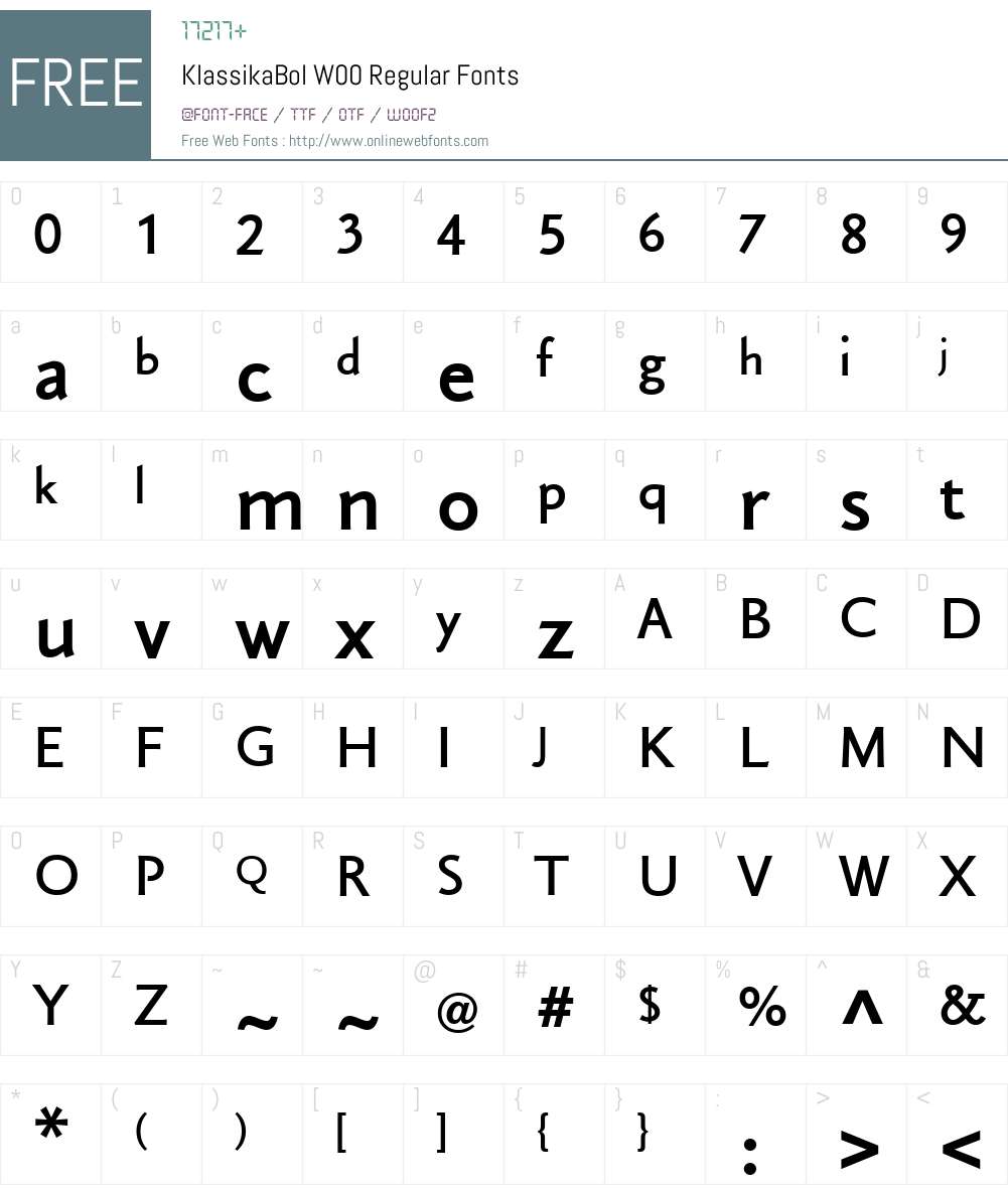 Klassika Font Screenshots
