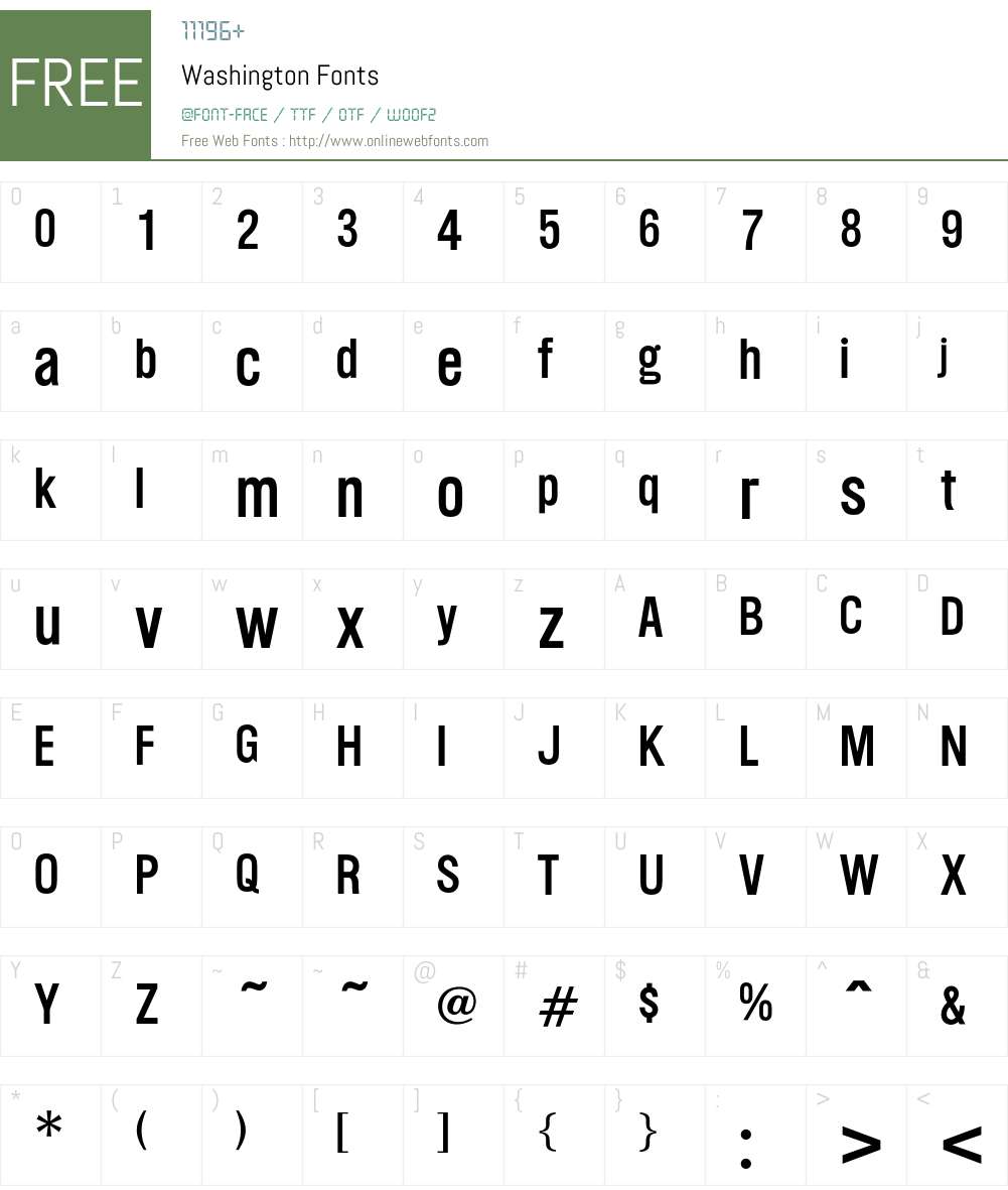 Washington Font Screenshots