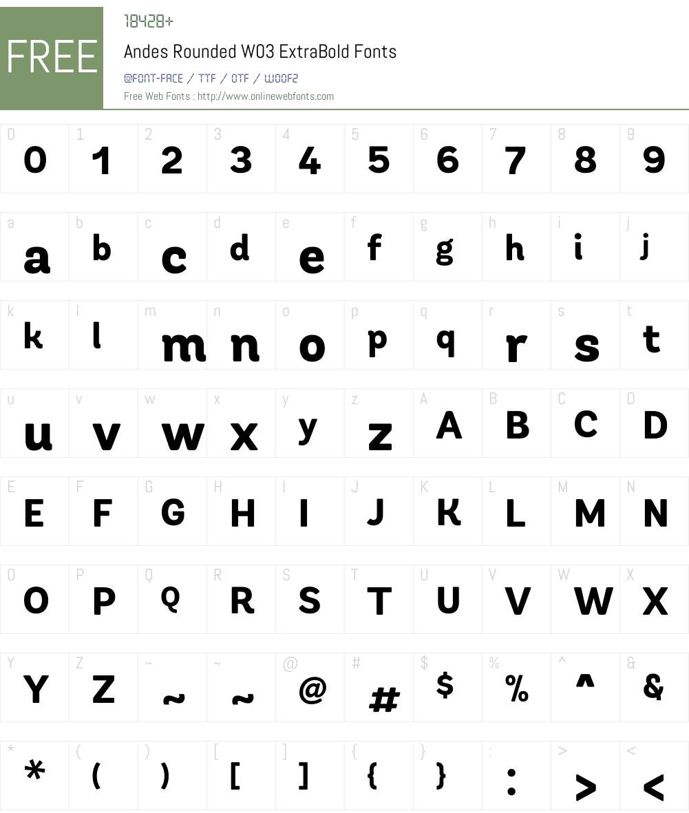 Andes Rounded Font Screenshots