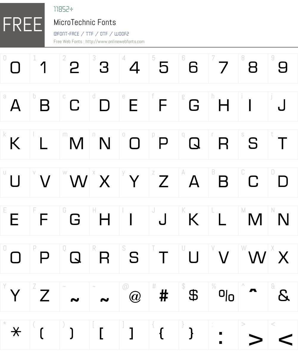 Micro Font Screenshots