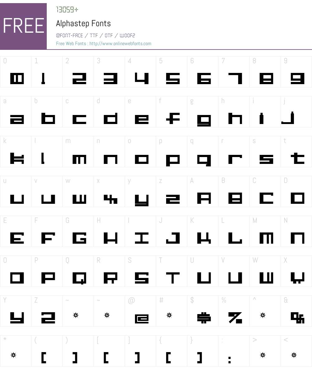 Alphastep Font Screenshots