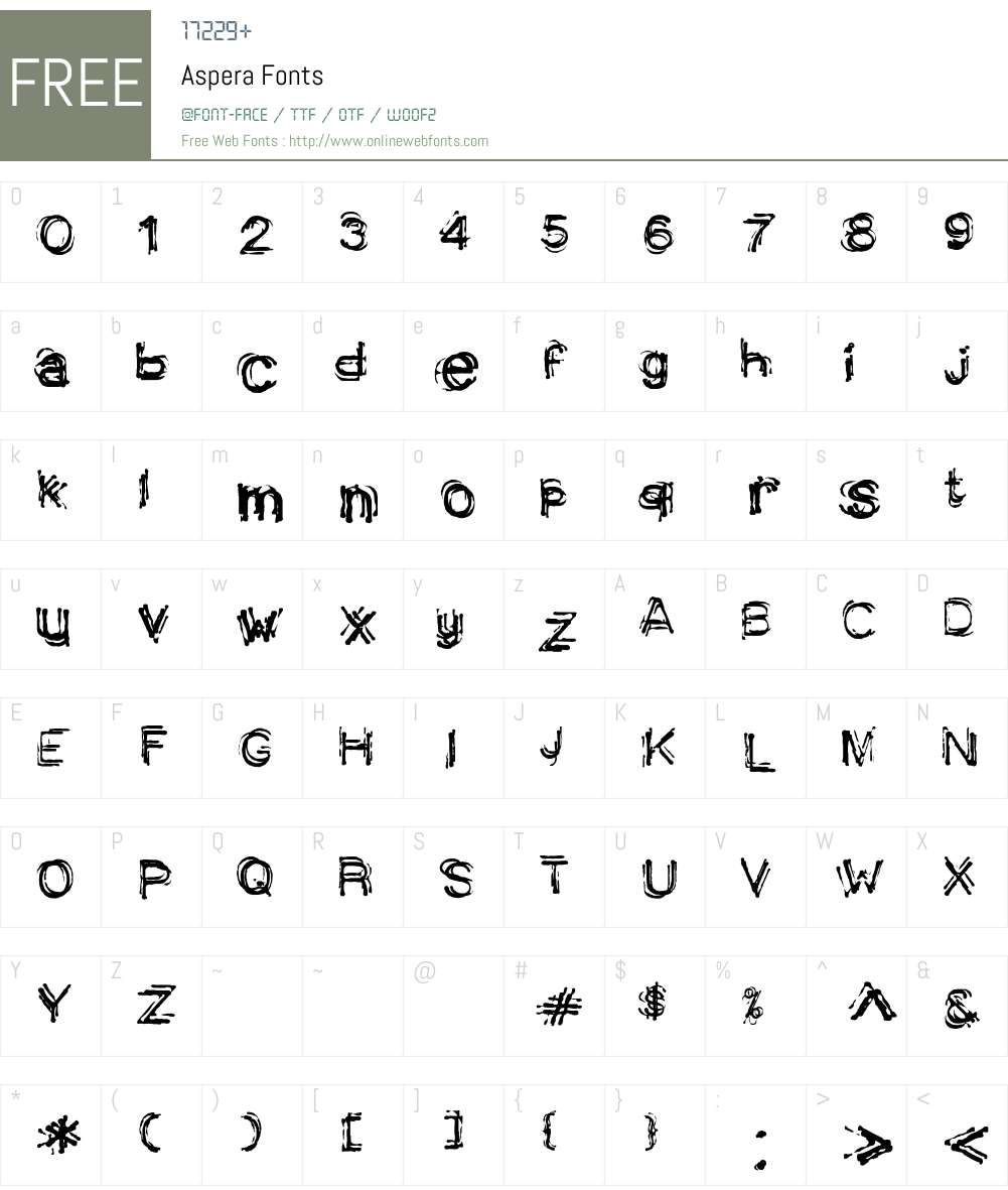 Aspera Font Screenshots