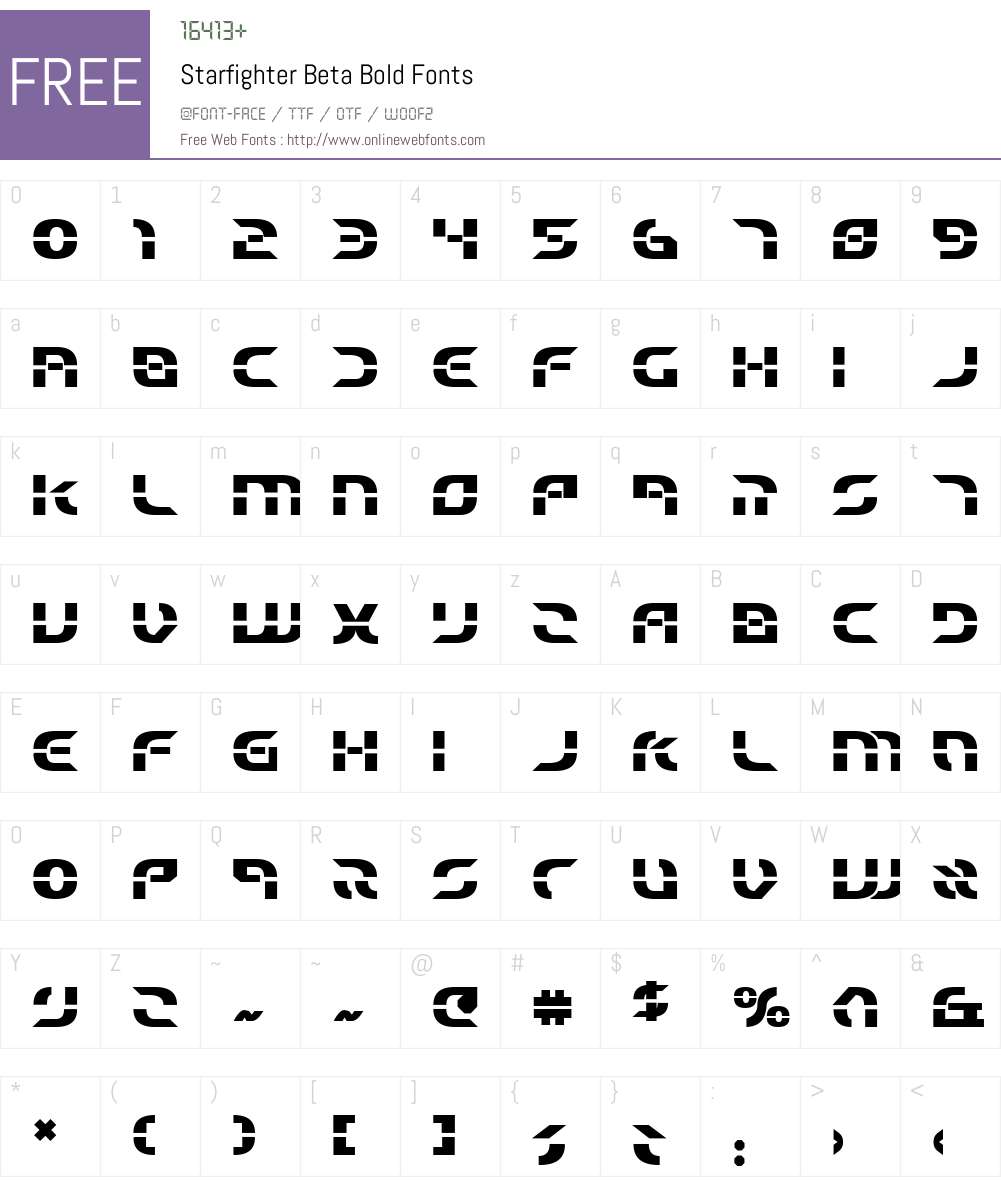 Starfighter Beta Bold Font Screenshots