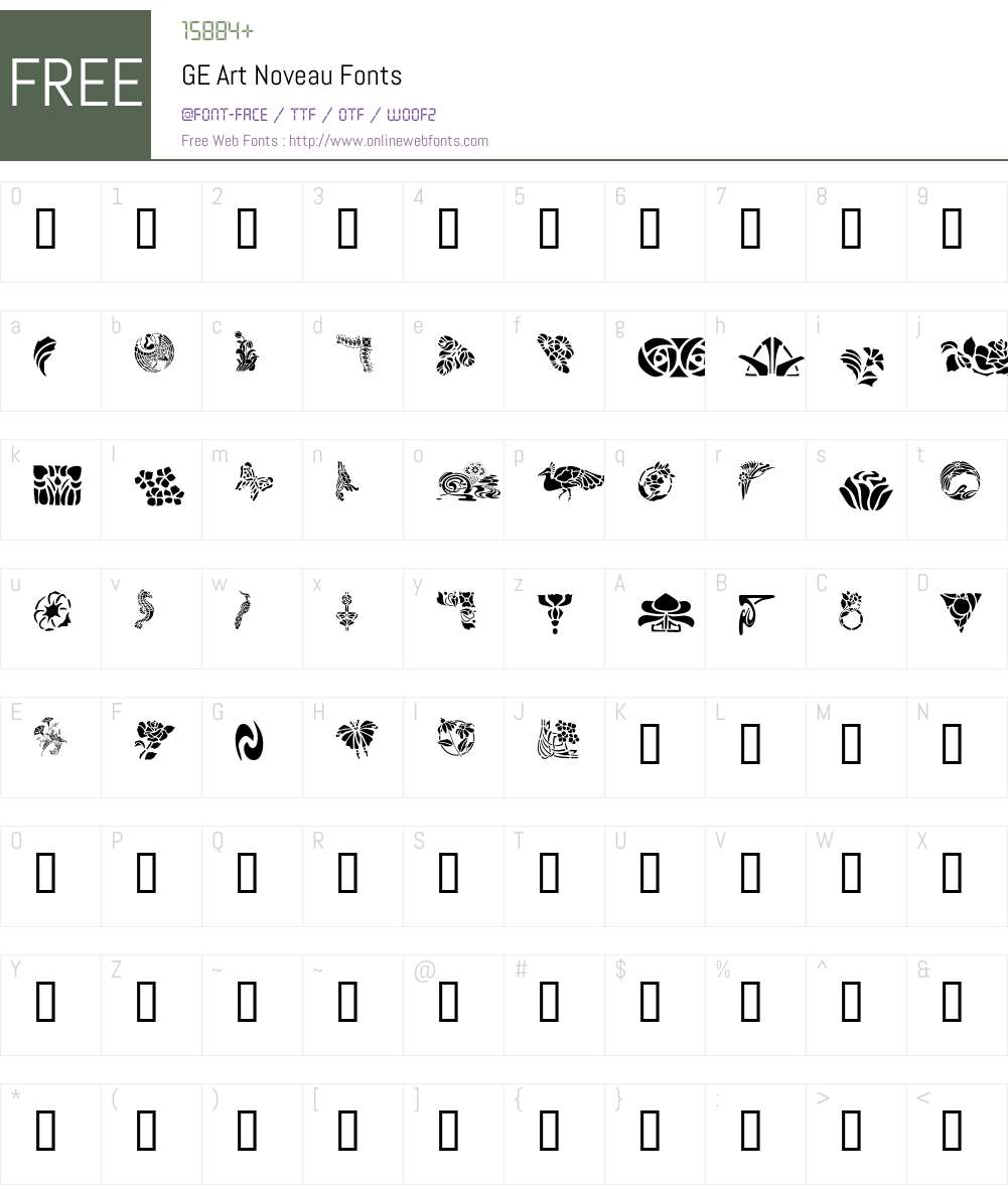 GE Art Noveau Font Screenshots