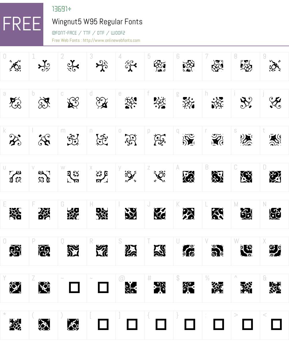 Wingnut5 Font Screenshots