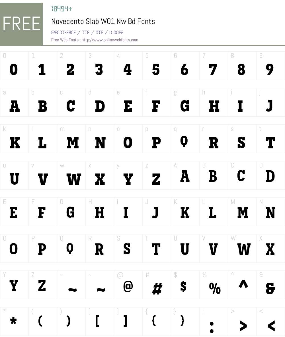 NovecentoSlabW01-NwBd Font Screenshots