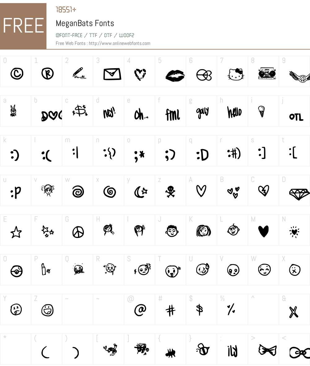 MeganBats Font Screenshots